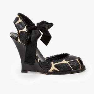 Moschino Black and Cream Wedges